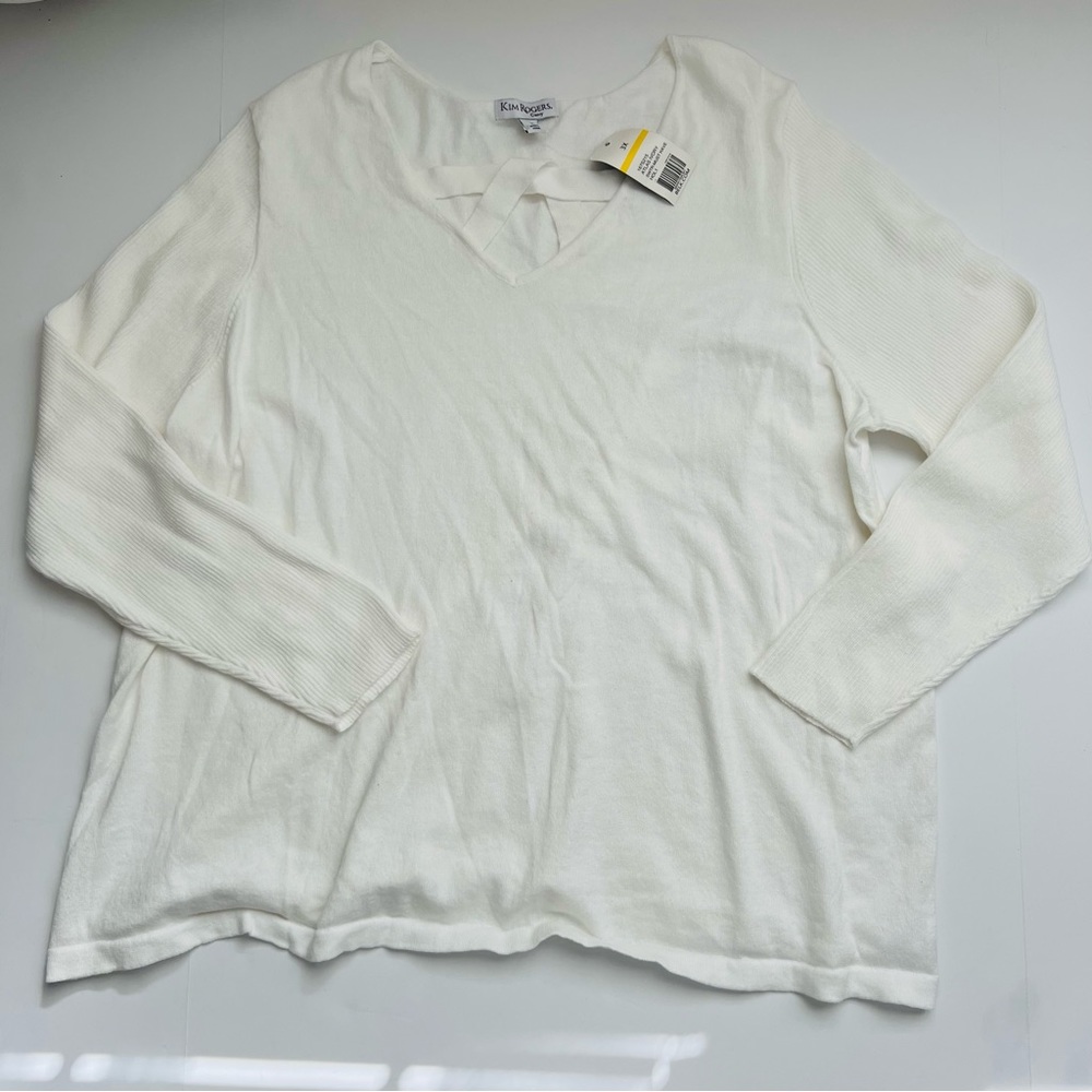 NWT Kim Rogers White Sweater Size 3X